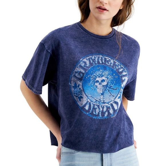 Junk Food Clothing Tops - Junk Food Cropped Grateful Dead Graphic T-Shirt XL